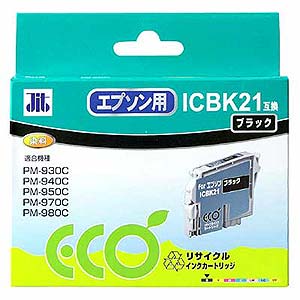 【クリックで詳細表示】リサイクルインク ICBK21互換 ブラック JIT-E21B