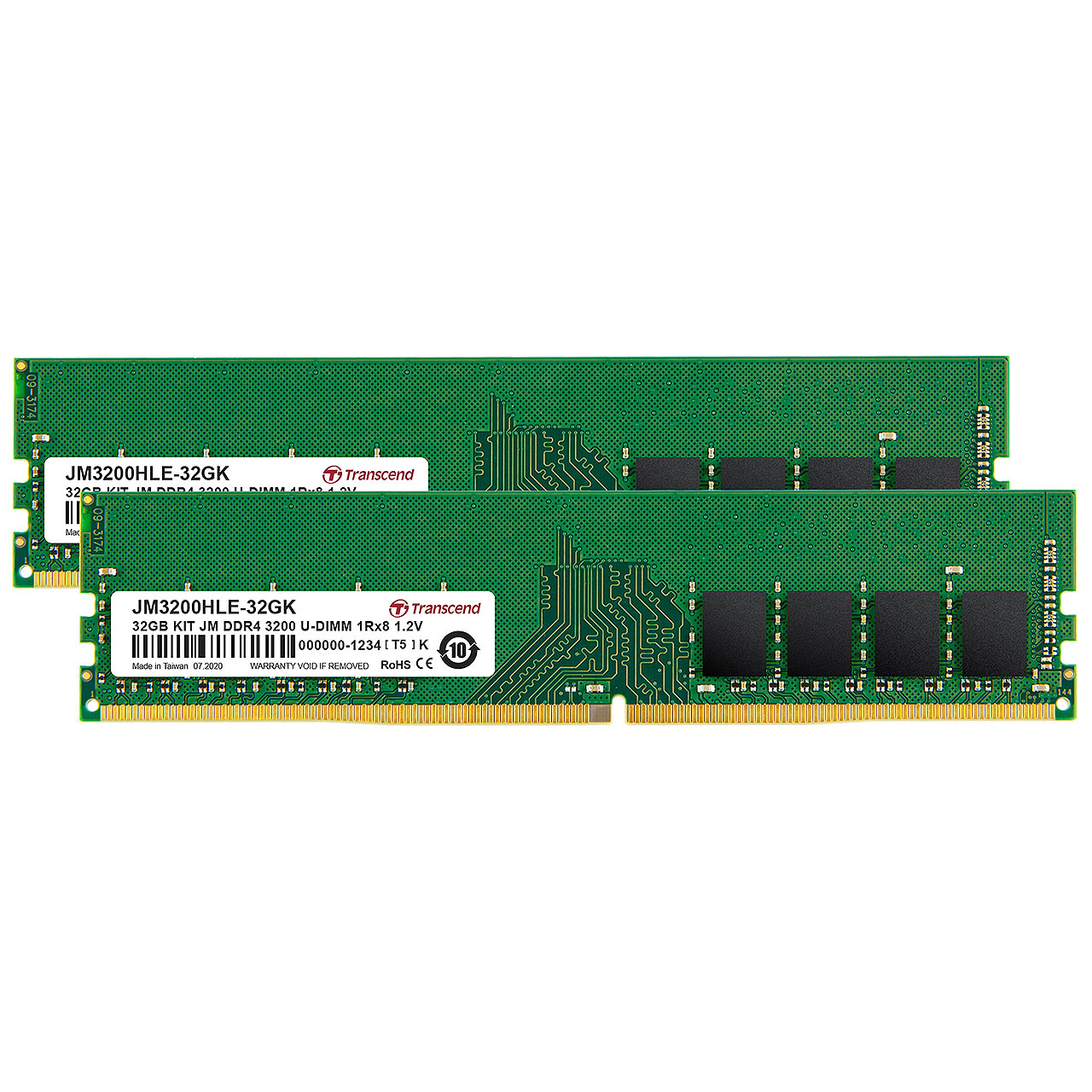 DDR4-3200 U-DIMM 1Rx8 16GB 2枚セット デスクトップパソコン用メモリーDual Kit Transcend[JM3200HLE-32GK]