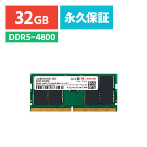 "Transcend ノートPC用メモリ 32GB DDR5-4800 SO-DIMM JM4800ASE-32G"