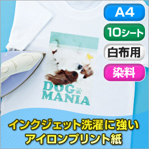 インクジェット洗濯に強いアイロンプリント紙 白布用 10シート Jp Tprtyn 10の販売商品 通販ならサンワダイレクト