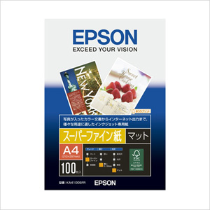 エプソン 純正用紙 スーパーファイン紙（A4・100枚） KA4100SFR【返品不可】 写真用紙