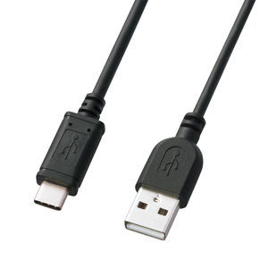 USB2.0 Aコネクタ-Type Cケーブル（ブラック・0.5m）