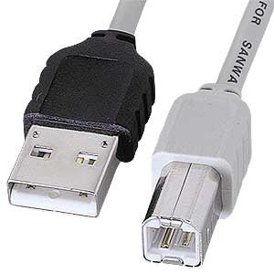 【クリックでお店のこの商品のページへ】極細USBケーブル(スリムコネクタ・ライトグレー・2m) KU-SL2