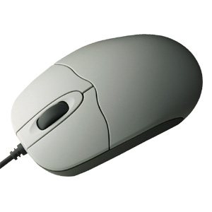 【クリックでお店のこの商品のページへ】ボール式マウス(PS/2用・ライトグレー) MA-86P