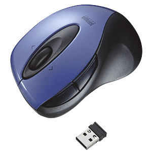 【クリックでお店のこの商品のページへ】極小レシーバーワイヤレスレーザーマウス(5ボタン・ブルー) MA-NANOLS3BL