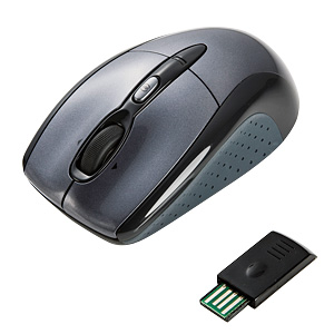 【クリックでお店のこの商品のページへ】【わけあり在庫処分】 2.4Gワイヤレスマウス(光学式・ダークシルバー) MA-WH105DS