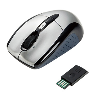 【クリックでお店のこの商品のページへ】2.4Gワイヤレスマウス(光学式・シルバー) MA-WH105S