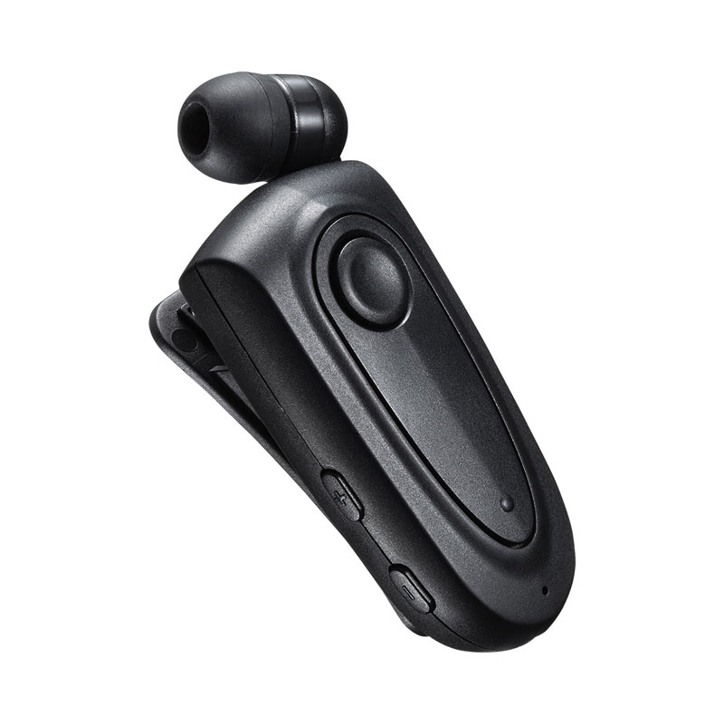 Bluetoothヘッドセット 片耳 モノラル カナル型 ケーブル巻取り 振動機能 Mm Btmh50bkの販売商品 通販ならサンワダイレクト