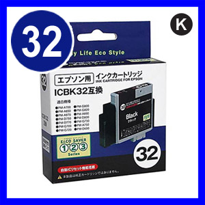 【クリックでお店のこの商品のページへ】ICBK32 互換インク エプソン ブラック OME-32BA