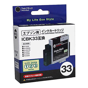 【クリックでお店のこの商品のページへ】エプソン ICBK33 互換 汎用インクカートリッジ OME-33BA