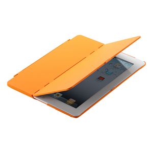 【クリックでお店のこの商品のページへ】【わけあり在庫処分】 iPad2ハードケース(フラップ＆スタンド・オレンジ) PDA-IPAD28D