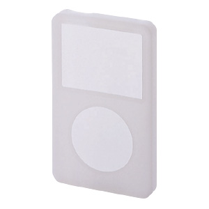 【クリックでお店のこの商品のページへ】【在庫処分】 iPod classicシリコンケース(80GB用・ホワイト・液晶保護フィルム付) PDA-IPOD40W