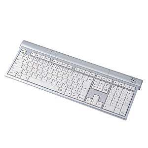 【クリックでお店のこの商品のページへ】USBハブ付スリムキーボード(Mac用・シルバー) SKB-MSLUHSV
