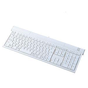 【クリックでお店のこの商品のページへ】USBハブ付スリムキーボード(Mac用・ホワイト) SKB-MSLUHW