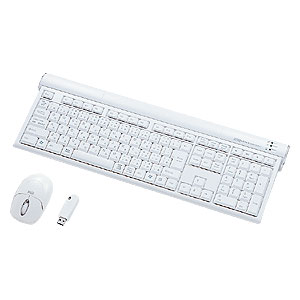 【クリックでお店のこの商品のページへ】ワイヤレス マウスキーボード(クリアホワイト) SKB-WL08SET