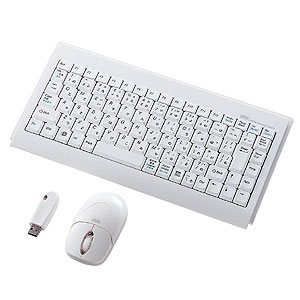 【クリックでお店のこの商品のページへ】ワイヤレス マウスキーボード(コンパクト・クリアホワイト) SKB-WL09SETW