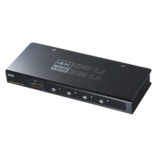 【クリックで詳細表示】HDMI切替器(4入力1出力・4K・HDR・HDCP2.2対応) SW-HDR41H