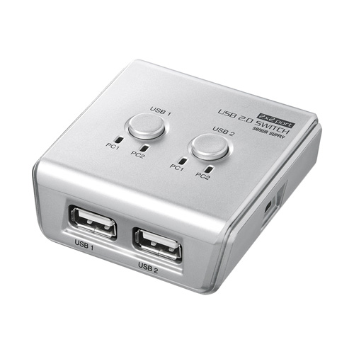 【クリックで詳細表示】USB2.0ハブ付き手動切替器(2回路) SW-US22HN