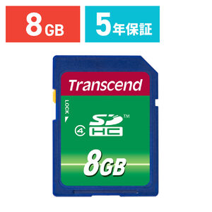 【クリックで詳細表示】SDHCカード 8GB Class4 Transcend社製 TS8GSDHC4 TS8GSDHC4