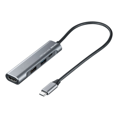 USB Type-C ドッキングステーション PD/60W対応 4K対応 4in1 HDMI Type-C USB3.0 USB2.0 ケーブル長30�