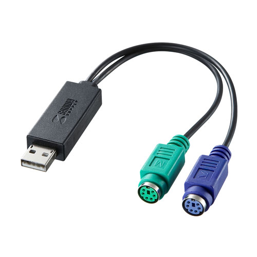 【クリックでお店のこの商品のページへ】USB-PS/2変換コンバータ(マウス/キーボード同時接続) USB-CVPS4
