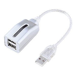 【クリックでお店のこの商品のページへ】USB2.0ハブ(2ポート・シルバー) USB-HUB213SV