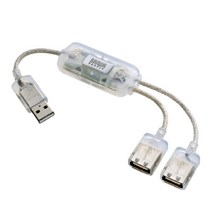 【クリックで詳細表示】【在庫処分】 USB2.0ハブ(2ポート・クリア) USB-HUB228CL