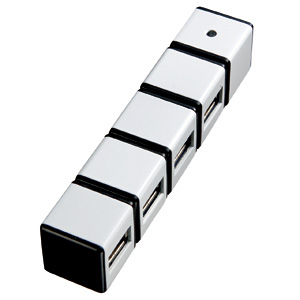 【クリックで詳細表示】USB2.0ハブ(4ポート・ACアダプタ付・ホワイト) USB-HUB229WH