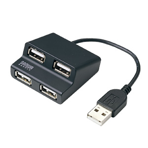 【クリックで詳細表示】【わけあり在庫処分】 USB2.0ハブ(4ポート・ブラック) USB-HUB233BK
