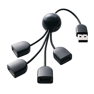 【クリックで詳細表示】USB2.0ハブ(4ポート・ブラック) USB-HUB234BK