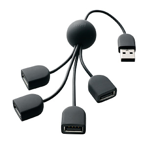 【クリックで詳細表示】USB2.0ハブ(4ポート・マットブラック) USB-HUB234MBK