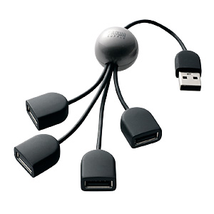 【クリックで詳細表示】USB2.0ハブ(4ポート・シルバー) USB-HUB234SV