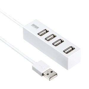 【クリックで詳細表示】磁石付き4ポートUSB2.0ハブ(0.3m・ホワイト) USB-HUB252W