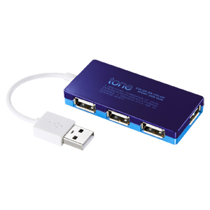 【クリックで詳細表示】【わけあり在庫処分】USB2.0ハブ tone(4ポート・ブルー) USB-HUB257BL