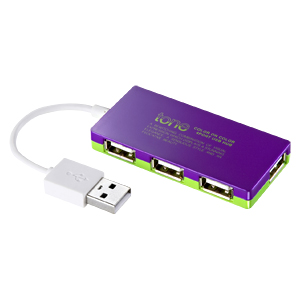 【クリックで詳細表示】【わけあり在庫処分】USB2.0ハブ tone(4ポート・バイオレット) USB-HUB257V