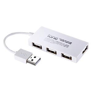 【クリックで詳細表示】USB2.0ハブ tone(4ポート・ホワイト) USB-HUB257W