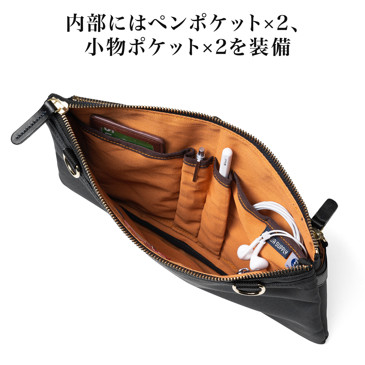 ミニショルダーバッグ サコッシュ 日本製 高強 鎧布 ナイロン 撥水 200 
