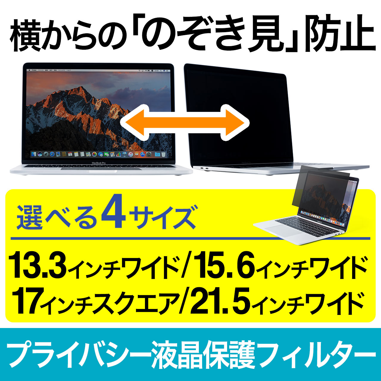 サンワサプライ 12.5型ワイド対応プライバシーフィルター CRT-PFNG125W