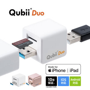 Qubii Duo USB-A ^Cv iPhone Android obNAbv microSDۑ 10Nۏ [d eʕs J[h[_[ ʐ^  iPad zCg