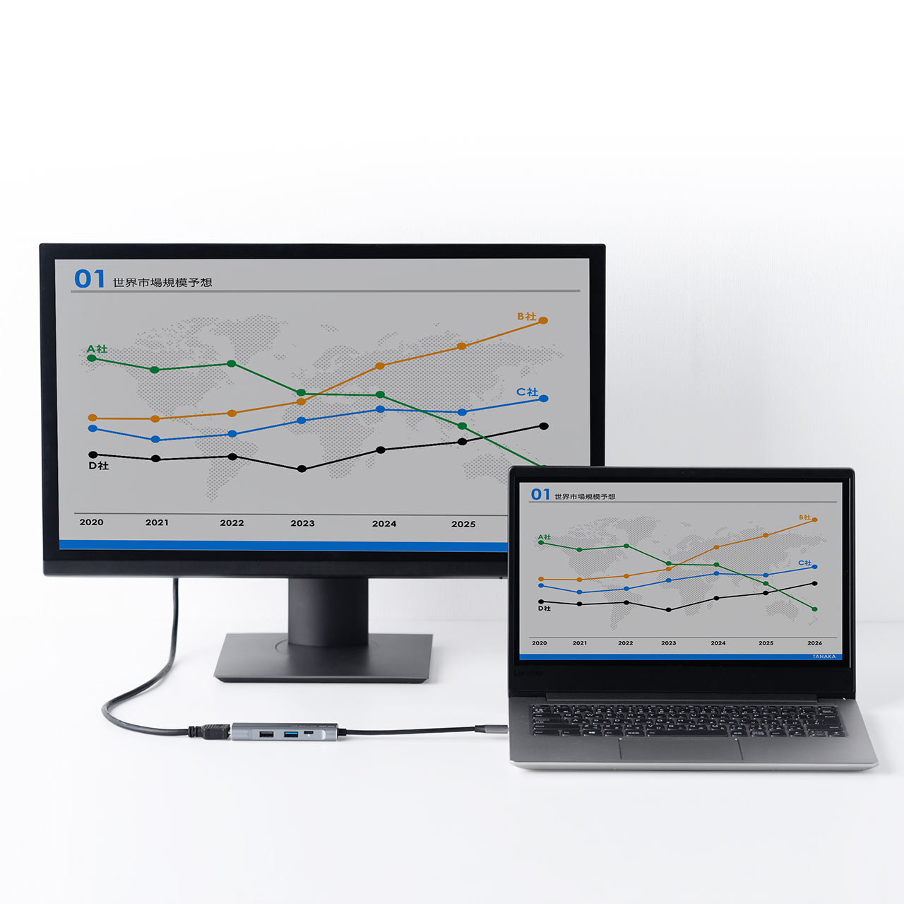 USB Type-Cハブ（USB PD充電・60W対応・HDMI出力・MacBook・iPad Pro