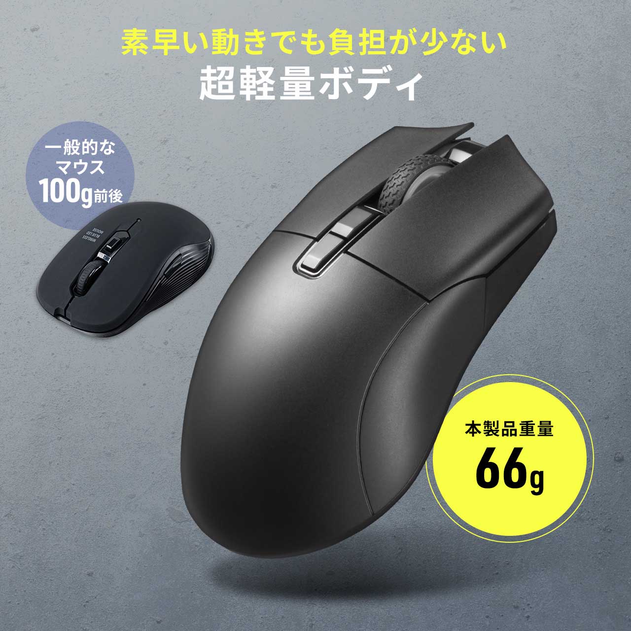 ゲーミングマウス AIR LIGHT 超軽量 66g Bluetooth 有線 ワイヤレス マウス PAW3395センサー 26000DPI 無線  充電 400-MAG200| 通販ならサンワダイレクト