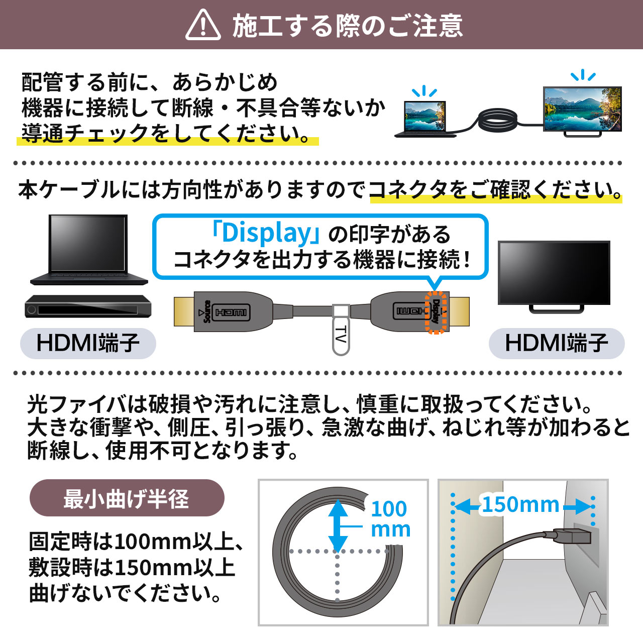 HDMIケーブル 光ファイバー AOC 8K/60Hz 4K/120Hz バージョン2.1準拠品