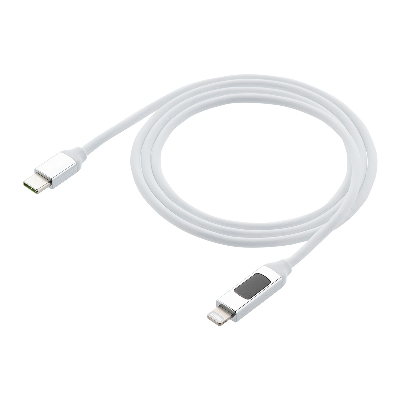 PD電力表示機能付き USB Type-C Lightning ケーブル Apple MFi認証品 PD36W対応 1m やわらかシリコンケーブル  充電 データ転送 iPhone iPad ブラック 500-IPLM032BKの販売商品 | 通販ならサンワダイレクト