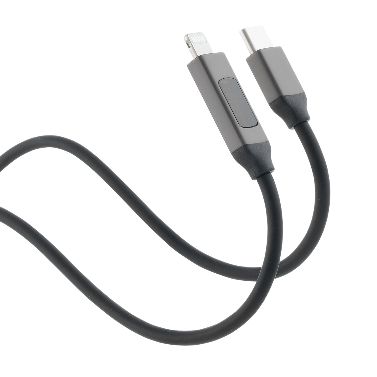 PD電力表示機能付き USB Type-C Lightning ケーブル Apple MFi認証品 PD36W対応 1m やわらかシリコンケーブル  充電 データ転送 iPhone iPad ブラック 500-IPLM032BKの販売商品 | 通販ならサンワダイレクト